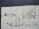 Schweiz 20.6.1826 L1 Basel Und Ra3 Suisse Par Huningue / Grenzrayon Blauer Taxvermerk 11 Faltbrief Mit Inhalt Nach Niort - ...-1845 Precursores