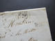 Italien 7.5.1860 Rom Faltbrief Mit Inhalt Roter Stempel K2 E - Pont Marseille Und Schwarzer Ra1 PD - Romagne