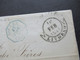 Italien 16.2.1855 Livorno - Marseille Schiffspost Voie E Mer Blauer Stempel Tosc.1. S. E. Marseille Faltbrief Mit Inhalt - Tuscany