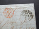 Italien 20.2.1848 Livorno - Paris Schiffspost ?! Roter Stempel Tosc. Marseille 2 Taxvermerk 16 Faltbrief Mit Inhalt - 1. ...-1850 Vorphilatelie