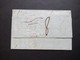 Italien 20.2.1848 Livorno - Paris Schiffspost ?! Roter Stempel Tosc. Marseille 2 Taxvermerk 16 Faltbrief Mit Inhalt - 1. ...-1850 Prephilately