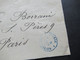 Schweiz 1876 Ganzsache Tübli Stempel Chaux De Fonds Nach Paris Blauer Stempel K1 Suisse 3 Pontarlier - Stamped Stationery