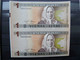 Uncuted UNC Double Banknotes Lithuania 1 Litas 1994 P-53 Writer Zemaite Church - Litouwen