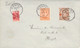 COB 135 1c Et 151 2c Croix Rouge Sur Lettre - Obl 1919 - Taxée à 5centimes Par T-Tx N°13A Surchargé Coupé En Deux Rare - Storia Postale