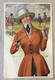 OLD POSTCARD YOUNG LADY JEUNESSE THE BELLE OF THE HUNT  GOLDENE JUGEND  AK - Schubert