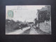 AK Frankreich 1906 Bildseitig Frankiert Durtal (Maine Et Loire) Entree De Ville Mit Bahnpoststempel A Angers - Durtal