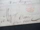 Delcampe - Italien 1840 Genova - Omer Blauer Stempel L2 Consul General De France A Genes U. Roter K2 Sard 3 Pont - ...-1850 Préphilatélie