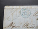 Italien 11.2.1856 Genova - Marseille Pour Oran (Algerien) Blauer 6eck Stempel Sard S.E. Marseille Schiffspost - Sardegna