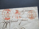 Schweiz 2.6.1840 4x Rote Stempel Basel / 2 / Ra2 LB4K Und K2 Suisse Belfort Brief über Hiningue Nach PARIS Mit Ank. Stp - ...-1845 Prefilatelia