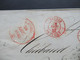 Franco 26.12.1842 3x Rote Stempel Basel  / Ovalstempel 7 A.E.D Und K2 Suisse Belfort über Hiningue Nach Pontarlier - ...-1845 Vorphilatelie