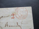 Schweiz 8.11.1843 4x Rote Stempel Geneve / Ra1 LG / K2 Suisse 1 Fernex Und Nummer 2 Nach St. Jean D'Herens - ...-1845 Precursores