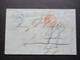 Schweiz Bern 2.4.1852 Roter Stempel Suisse 1 Pontarlier Und Blauer K1 Bern 2. Avril 1852 Vorm. Faltbrief Mit Inhalt - 1843-1852 Kantonalmarken Und Bundesmarken