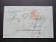 Schweiz Bern 2.4.1852 Roter Stempel Suisse 1 Pontarlier Und Blauer K1 Bern 2. Avril 1852 Vorm. Faltbrief Mit Inhalt - 1843-1852 Federal & Cantonal Stamps