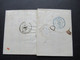 Schweiz 24.12.1839 (Datum!! Weihnachten) K2 Locle Und Roter K2 Suisse 1 Pontarlier Nach St. Omer über Paris - ...-1845 Prephilately