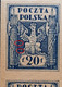 COAT OF ARMS-EAGLE-SMALL VALUES-20 F-PAIR-ERROR-NORTH POLAND-1919 - Unused Stamps