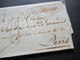 Frankreich 1838 Faltbrief Mit Inhalt Nach Paris Mit 3 Roten Stempeln An Den Comte De Grimaudet - Entry Postmarks