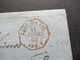 AD Baden 1862 Auslandsbrief Ra2 Carlsruhe Nach Paris Roter 6eck Stempel Bade Strassb. 11. Fevr. 62 AMB. F. - Storia Postale