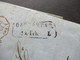 AD Baden 1862 Auslandsbrief Ra2 Carlsruhe Nach Paris Roter 6eck Stempel Bade Strassb. 11. Fevr. 62 AMB. F. - Brieven En Documenten