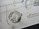 AD Württemberg 1859 Auslandsbrief Nach Mareuil 6eck Stempel Bade Strassb. AMB Und K.Württ. Fahrendes Postamt - Brieven En Documenten