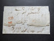 Delcampe - Italien 1846 Roma - Paris Roter Stempel K2 E. Pont 2 Marseille 2 Schiffspost Handschriftlich Via Di Mare - ...-1850 Voorfilatelie