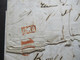 Delcampe - Italien 1846 Roma - Paris Roter Stempel K2 E. Pont 2 Marseille 2 Schiffspost Handschriftlich Via Di Mare - ...-1850 Préphilatélie