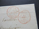 Schweiz 3.1854 Schwarzer Stempel ...Ehet... ?? 2x Rote Stempel Suisse 2 Morteau Nach Besancon - Cartas & Documentos