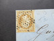 Frankreich 1863 Napoleon III. Michel Nr.12 EF Mit Sternstempel Paris / Teilbrief / Großes Briefstück - 1853-1860 Napoleon III