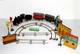 RARE ENSEMBLE JEP O - LOCOMOTIVE + 3 WAGON + RAIL + DECOR HALTE POSTE AIGUILLAGE           (2201) - Locomotieven