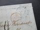 GB / England Transit 1850 Stempel Sunderland Und Roter K2 Angl. Calais Nach Loudeac Poste Restante / Bartaxe 8 - Storia Postale