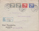 1932. ISLAND. Pair 5 Aur + 20 + 35 Aur GULLFOSS On Registered Cover From REYKJAVIK 7.III.32 To Locarno, Su... - JF518582 - Cartas & Documentos