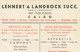 LEHNERT & LANDROCK Succ + Ernst LANDROCK (carte Publicitaire ) Le Caire EGYPTE - Photographie