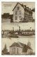 Souvenir De Gambsheim, Multivues, 3 Vues (Restaurant Wick, Vapeur Sur Le Rhin, Eglise) Circ 1921, Cachet Kaltenhouse - Gambsheim