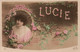 Prénom Lucie, Femme En Médaillon - Carte J.C. Paris N° 152 - Vornamen