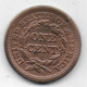 ETATS UNIS  - 1 Cent  1845 - 1840-1857: Braided Hair