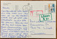 PORTUGAL,1990,DUE,POST MARK,IN RED COLOUR,LOSEN 5Kr IN GREEN COLOUR POST MARK,BACK SIDE STONE BEACH POST CARD,TO SWEDEN. - Covers & Documents