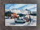 ED COMBIER MACON CARTE POSTALE CP MERIBEL LES ALLUES SKI NEIGE PEUGEOT 204 RENAULT 16 MINI COOPER TBE - Passenger Cars