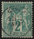 N°62, Sage 2c Vert, Type I, Oblitéré GENLIS Côte D'Or - Signé CALVES - TB - 1876-1878 Sage (Type I)