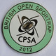 British Open Sporting (CPSA) Clay Pigeon Shooting Association 2012 Archery Shooting PINS BADGES A5/4 - Tiro Con L'Arco