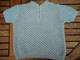 Pull Bleu Manches Courtes Vintage Au Crochet 3 Ans - 1940-1970