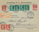 1915 ENTIER¨PRIVÉ TELLBRUSTLILD KESSERLRING UTILISÉ EN FRANCE ALSACE RECONQUISE WESSERLING LETTRE RECOMMANDÉE SEMEUSE - Stamped Stationery