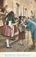 Fantaisie Folklore Costume Alsace Militaire Général Enfant Jeune Fille Bleu Blanc Rouge  Baiser à La France Belle Litho - Personnages