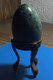 Vintage Decorative Heavy Stone Green Egg With Stand, 250 G, From Italy - Uova