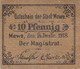 Mewe (Gniew) Westpr. Notgeld 10+15Pfg. UNC - Primera Guerra Mundial