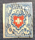 1851, Zst 17 II Stein B3 T.25 RU, 5 Rp Rayon I KE SPUREN ! (Attest Marchand Schweiz Suisse Certificat Cert Mi.9 II - 1843-1852 Federale & Kantonnale Postzegels