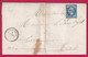 N°22 GC 1724 GROS TENQUIN MOSELLE CAD TYPE 22 BOITE RURALE C NON IDENTIFIEE SARREGUEMINES LETTRE COVER FRANCE - 1849-1876: Classic Period