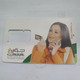 PALESTINE-(PS-JAW-GSM-0007)-woman Phoning-(349)-(Card With A Hole)(SIM2-mini)-(?)used Card+1prepiad Free - Palestine