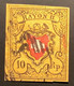 SELTENE "St G" ST GALLEN INITIALRAUTE 1850 Zst 16 II D T.9 RO, 10 Rp Rayon II(Befund Marchand Schweiz Suisse Switzerland - 1843-1852 Federale & Kantonnale Postzegels