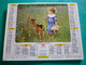 Calendrier 1989 Lavigne  Fillette Chèvre Enfants Poussins  Fille Almanach Facteur PTT POSTE Département Sarthe - Grand Format : 1991-00