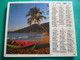 Calendrier 1989 Oberthur Ile Guadeloupe  Paysage Exotique Palmier Almanach Facteur PTT POSTE Département Sarthe - Grand Format : 1991-00