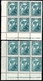 800.GREECE.1927 25 L.MOUNT ATHOS HELLAS 470 & 470b PALE BLUE PAPER BLOCK OF 6 .5 MNH,1 MH. - Nuevos